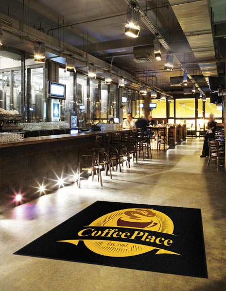 tapete de entrada com logótipo para tráfego intensivo